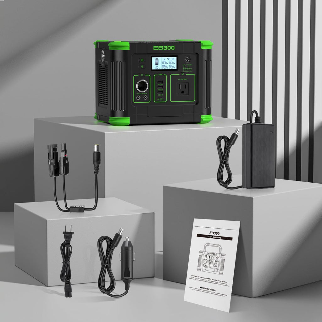 Station d'alimentation compact and portable 330 W, générateur solaire 288,6 Wh avec sortie USB-C PD 60 W, prise secteur 110 V à onde sinusoïdale pure, charge sans fil 5 W, alimentation multiport idéale pour le camping, les pannes de courant et les