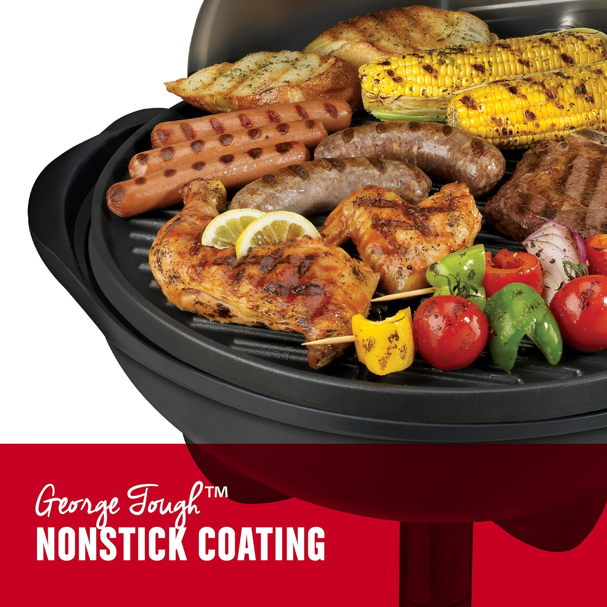 Gril électrique George Foreman Silver 12+ portions (jusqu'à 15 personnes)